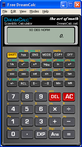 Free DreamCalc Screenshot